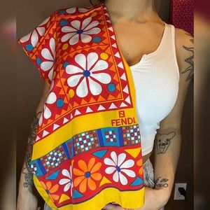 Authentic Fendi Flower Scarf